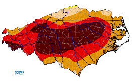 drought map, nc and neighbors