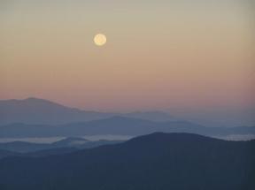 Moonset at Linville Gorge, North Carolina, photo courtesy of Michael Jones