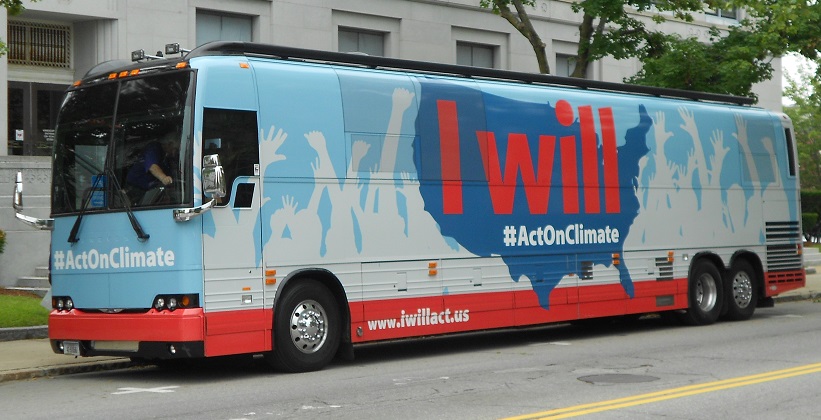 I Will Act On Climate bus