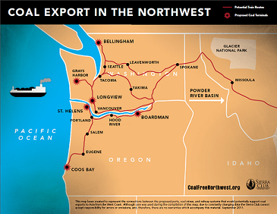 NW Coal Export Routes In Washington &amp; Oregon