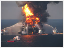 oil spill fire